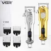 Vgr Olie Hoofd Elektrische Tondeuse Professionele Kapper High-Power Usb Opladen Scheermes Metalen Haar Trimmer Mannen Baard Trim L230523