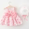 Girl's Dresses Summer Newborn Baby Clothes Infant Girl Cute Print Sleeveless Cotton Beach Princess R230612