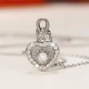 Pendanthalsband 2022 Heart Necklace Series for Women Luxury Silver Color Chain With CZ Wedding Trend Eternity Jewelry R230612