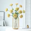 Fleurs décoratives 4Pc Artificielle 4 Têtes Dahlia Chrysanthème Soie Fo Décoration De La Maison Partie De Mariage Arrangement De Fleurs Faux Boule D'oignon