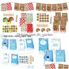 Gift Wrap Merry Christmas Snowman Snowflakes Candy Peace Fruit Kraft Paper Bags Drop Delivery Ot80T