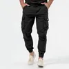 Pantalons pour hommes Homme Tous les outillages assortis Boutons multi-poches Pantalons de couleur unie Hommes Cargo Coupe décontractée