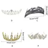 Fermagli per capelli Fascia per capelli in cristallo Principessa Corona Tiara Cerchio in metallo stile vintage Barocco Accessori da sposa Goccia