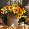Suszone kwiaty symulacja pojedyncza głowa słonecznika domowe stół do salonu