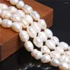 Beads Natural Freshwater Pearl White Rice Shape Pearls Loose For Jewelry Making DIY Bracelet Necklace 14" Strand Wholesale