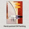 Abstract Canvas Art Silver Lining Handcrafted Oil Painting Modern Decor Studio Apartment