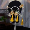 Grampos de cabelo Vintage Hanfu Vara Chinês Clássico Cristal Grampos de Cabelo Flores com Borla Acessórios de Casamento