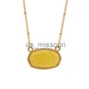 Pendant Necklaces Pendant Necklaces Resin Oval Druzy Necklace Gold Color Chain Drusy Hexagon Style Luxury Designer Brand Fashion Jewelry For Women J230612