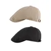 BERETS LDSLYJR 2021 Polyester Spring Summer Solid News Boys 'Flat Top Hat Man and Female Painter Beret G230612