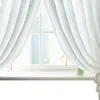 Cortina branca floral transparente rendas bordadas sala de estar para quarto casamento voile flor cortinas janelas pano de fundo europa
