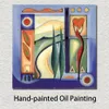 Modern Landscape Abstract Canvas Art Divertimento al sole Pittura a olio fatta a mano Decorazione da parete contemporanea