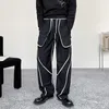 Pantalons pour hommes 2023Outside Celebrity Inside And Net Splice Men Wearable Structure Streetwear Fashion Show Casual Male Wide Leg Pantalon