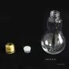 Home LED Light Bulb Water Bottle Plastic Milk Juice Waters Bottle Disposable Leak-proof Drink Cup With Lid Creative Drinkware By Sea