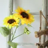 Têtes de fleurs séchées, tournesol artificiel, pour décoration de maison, bureau, fête, clôture de jardin, parc, Simulation grand jaune, faux