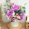 Dried Flowers Silk Artificial Rose Fake Big Head Balcony Living Room Christmas Wedding Home Decor Bouquet Wreath Scrapbook Accessories