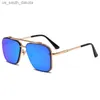 Novo Moda Clássico Óculos de Sol Quadrado Legal Masculino Vintage Marca Design Metal Óculos de Sol Feminino Sombras UV400 Oculos De Sol L230523