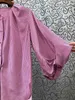 여성용 블라우스 2023 여성 패션 랜턴 긴 소매 섹시한 캐주얼 스트라이프 프론트 전면 짧은 후면 느슨한 셔츠 다목적 탑 0424