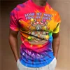 T-shirts pour hommes Vintage Tie Dye Champignons Imprimés T-shirts pour hommes Été Col O Lâche T-shirt à manches courtes Extérieur Quotidien Vêtements pour hommes Vêtements