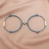 Braccialetti di collegamento 1 paio di braccialetti di coppia magnetici a forma di palla rotonda opposti che attirano gioielli da polso con fascia per capelli regalo per amante AIC88