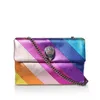 Kobiety mężczyzn luksus Kurt Geiger Rainbow Torka skórzana moda mody Cross Body Clutch torebki Projektowanie torebki kosmetyczne toaletą