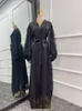 Ubranie etniczne 2023 Moda otwarta Abaya Kimono for Women Sily Balloon Sleeve Długość sukienki Muzułmanin Dubai Arab Arabi Letni Party Ramadan