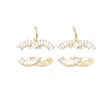 18K Gold plaquée designers de luxe à oreille étalon célèbre femme lettre zircon diamant oreillette de boucle de mariage cadeau bijoux de haute qualité 20style