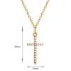 Pendant Necklaces Luxury Cross Chain Necklace Women Men Gold /Silver Color Jewelry Zircon Crucifix Christian Ornament Gifts