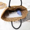 Сумки большой тканая соломенная сумка, женская сумка на плече, богемные пакеты пляжа роттана для женских сумок роскошные дизайнер