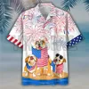 Mäns casual skjortor Familleus -Golden Retriever Hawaiian skjorta 3D över hela tryckta mäns för kvinnors harajuku unisex