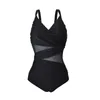 Damskie stroje kąpielowe Plus Kobiety 2023 Sexy Mesh One Piece Swimsuit Kobieta Kącika kąpielowa Summer Beach Fabming 2xl