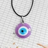 Mode färgglad harts runda onda ögon pärla hänge lyckliga turkiska akrylblå ögonhalsband för kvinnors smycken