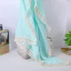 Baby Wraps Swaddling Spädbarns GASE TASSEL SWADDLE fransade nyfödda tryckta barnvagn täcker vindrutan andningsbara filtar småbarn mjuk badhanddukrockar bc799-2