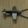 Hänghalsband punk 316L rostfritt stål svartpläterat luftplan flygplan choker halsbandsmycken för gåva