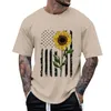 Heren T-shirts Heren ronde hals Letter Print Casual shirt met korte mouwen Lange heren Lange heren Katoen Spandex