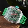 Часы 138 Роскошные часы RicharMill Повседневная мода Мужские кварцевые Super Invincible Date Оптовая продажа швейцарской фабрики ZF