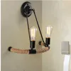 Wandlampen Retro-Mode Balkon Treppe halbrund Wohnzimmer Schlafzimmer Lichter Leuchte amerikanische Doppelkopf Seil Dekor Lampe