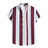 Men's Casual Shirts Men'S Fashion Print Personalized Lapel Button Down T Shirt Short Sleeved Exchange Men