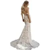 Abito da sposa sexy champagne in pizzo a sirena senza spalline con spalle scoperte Abiti da sposa da sposa Abiti da sposa lunghi affascinanti da spiaggia Boho Custom Made Vestido De Novia