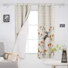 Cortina desenhada à mão flor de cachorro textura do mar cortinas de quarto grandes luzes de janela banheiro quarto cozinha decoração