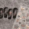 Floaty butterfly Nail Stickers Gold silvery blocking love large butterfly fairy nail Transfer Decals