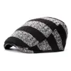 Berets Autumn Winter Acryl Patch Work Newsboy Caps Flat Hat Mężczyzna i malarz Beret G230612