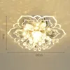 Lustres modernos 9W LED lustre de cristal pingente em forma de flor luminária para decoração de corredor