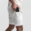 Pantaloncini da uomo 2023 Estate 2 in 1 Uomo Palestre Fitness Pantaloni della tuta Pantaloni da jogging in rete traspirante Pantaloni corti da bodybuilding maschile Taglia EU / USA