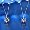 100% Sterling Sier Round Cut Created Moissanite 1/2CT Diamonds Gemstone Wedding Romantic Pendent Necklace Fine Jewelry