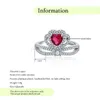 Anelli a fascia Princess Crown Rings Micro Pave AAA Cubic Zirconia Prong Set Pietra dal cuore colorato per le donne Wedding Engagement Party Anello regolabile Gioielli J230612