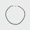 Chains Amorita 925 Silver Original Natural Malachite With Drop Glaze Pendant Can Be Folded To Wear Light Luxury Niche Necklace