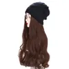 22 -tums hatt peruk kvinnlig långhår stora våg peruker har många stilval, supportanpassning