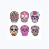 Prajna Punk Rock Skull Embroidery Patches accessory Various Style Flower Rose Skeleton Iron On Biker Patches Clothes Stickers Appl305o