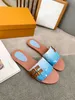 Luxe Designer Lock It Flat Mule Slippers Vrouwen Sandalen Echt Leer Dames Dauphine Outdoor Casual Slipper Flip Flops Scuffs Maat 35-41