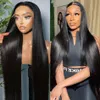 40 Polegada 360 Full Lace Frontal Wig Brazilian Bone Straight 13x4 HD Transparent Lace Front Human Hair Wigs Pré Depenado Para Mulheres